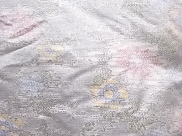  アンティーク　花模様織出し本場大島紬着物